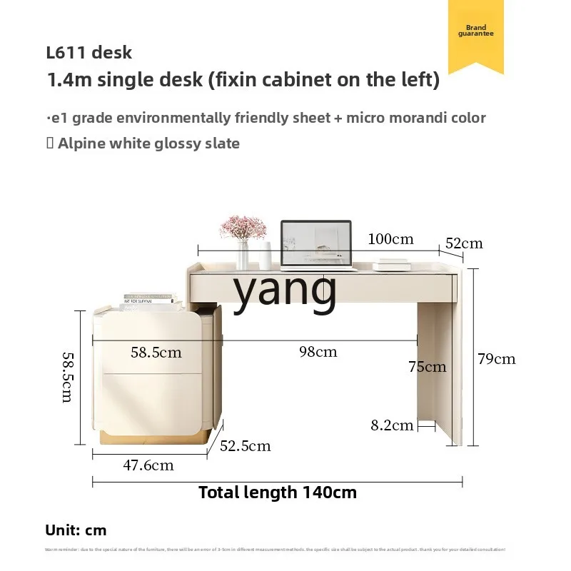 LMM， light luxury modern bedroom rock slab small apartment household computer desk dresser integrated
