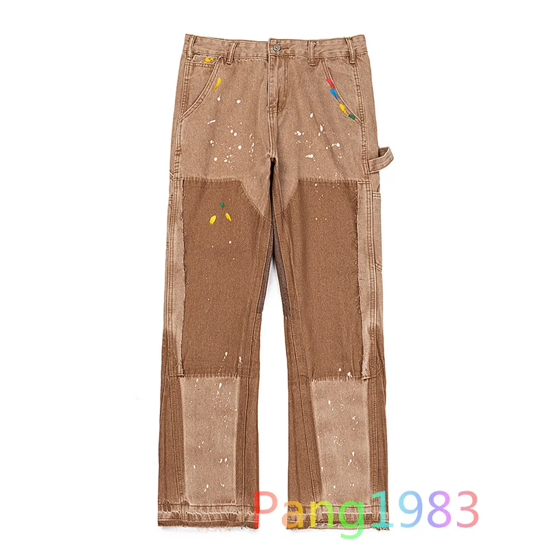 

Splicing Ink Printed Jeans Men Women High Quality Versatile Fashion Jeans
