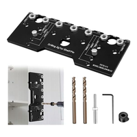 Shelf Pin Jig 1/4 Inch Shelf Pin Black Guide Precise Cabinet Mounting Template Jig-AT64