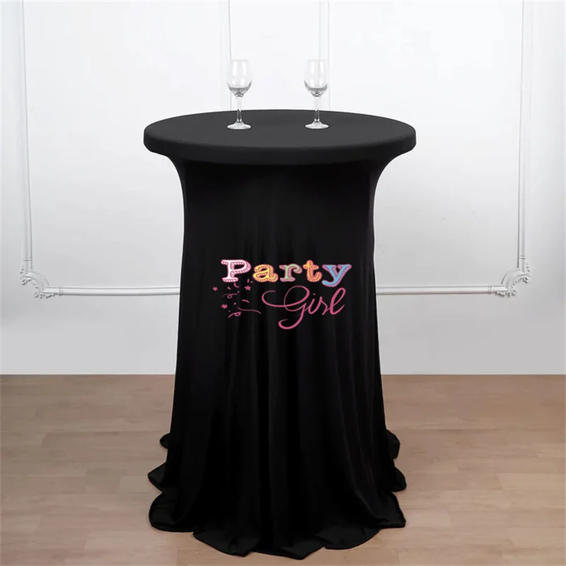 Spandex Stretch Ruffled Table Covers Lycra Skirt Cocktail Table Cloths Elastic Bar Table Cloths Party Banquet Wedding Decoration