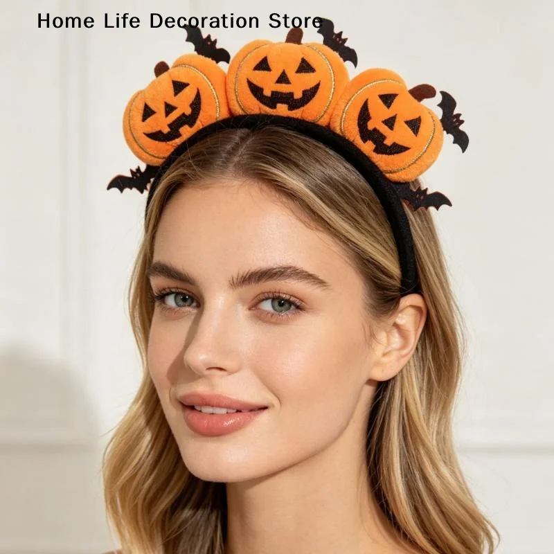 【H】1PCS Halloween Pumpkin Headbands Set - Adorable Jack - O'-Lantern Ears Hair Accessories For Festive Looks