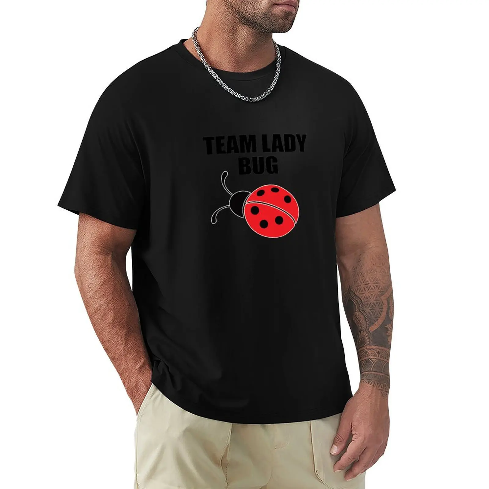 Team Ladybug T-Shirt Work Short Sleeve Cotton Top