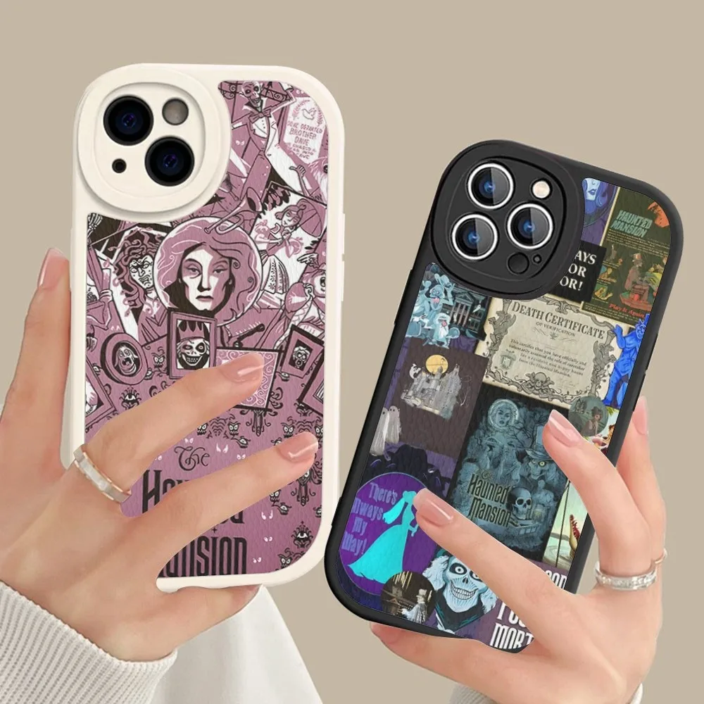 H-Haunted Mansion Phone Case Hard Leather For iPhone 14 13 12 Mini 11 14 Pro Max Xs X Xr 7 8 Plus Fundas