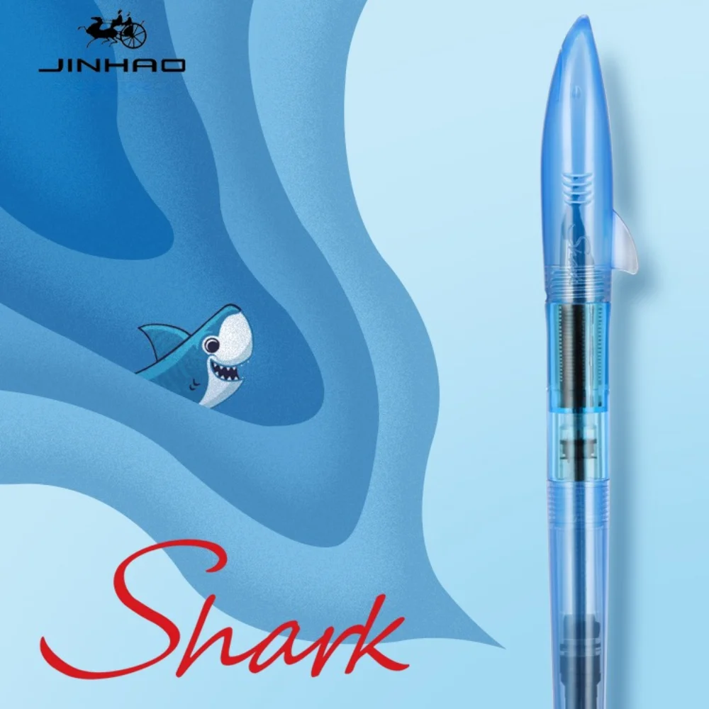 Jinhao Cute Shark Fountain Pens F Nib High Quality Writing Ink Pen for Calligraphy Business Office Supplies Student Stationery