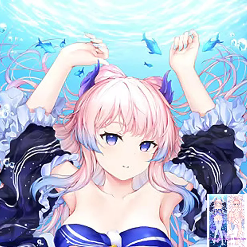 

Dakimakura Anime Pillow Cover Sangonomiya Kokomi Genshin Impact Double Sided Print Life-size Body Decoration