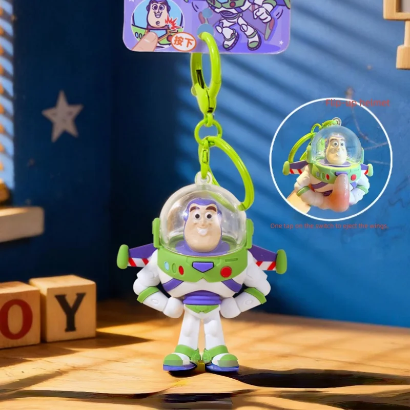 Disney Genuine Toy Story Series Pendant Cute Cartoon Figure Keychain Figure Keychain with Pop-up Wings Charm Ornament Collection - view 2