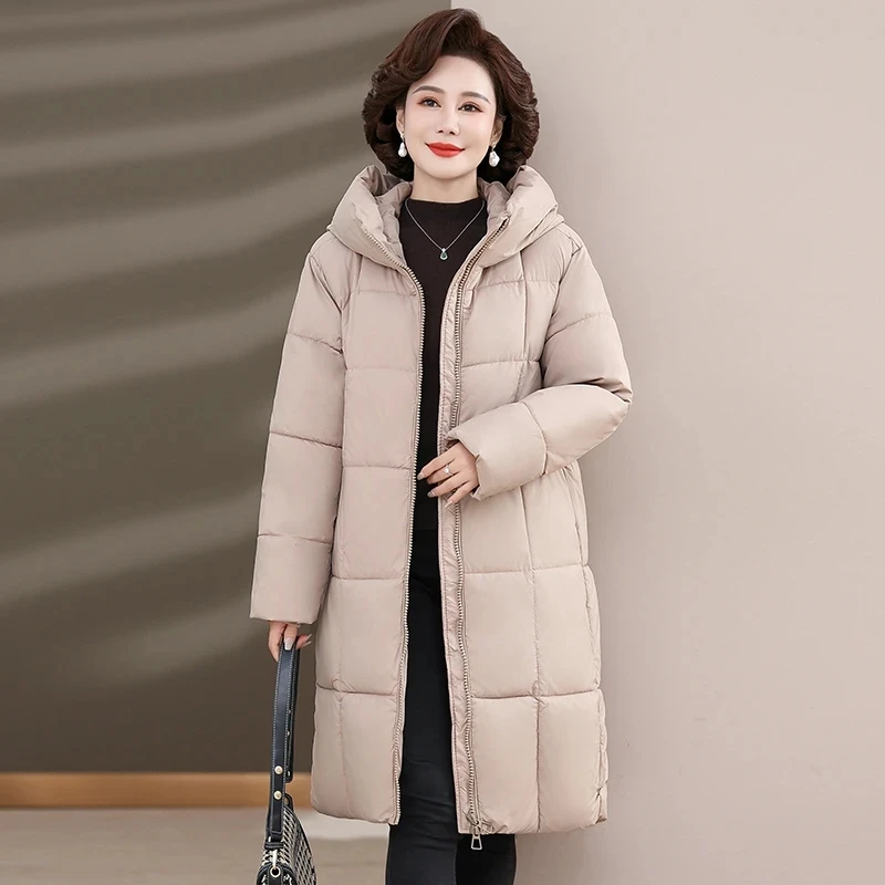 

Женские хлопковые стеганые куртки, длинные зимние парки, толстые теплые модные повседневные пальто с длинными рукавами на молнии, однотонные пальто с воротником-стойкой и капюшоном