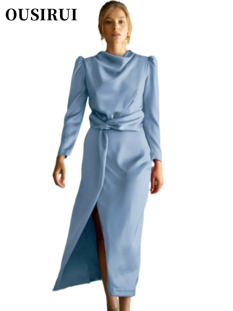 

Elegant and Elegant Bridesmaid Dress Split Women Clothing Sexy New Product Evening Dress Luxury Satin Dress Vestido Frock