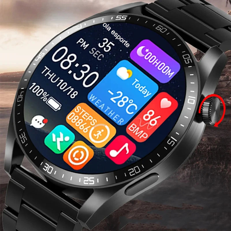 Esporte Pro Smart Watch for Men Women Bluetooth Calls Phone SmartWatch GPS Tracker Siri Bracelet Caculator Message Reminder