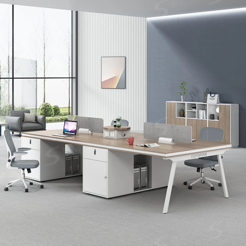 

Simple modern staff desk 4 four-person 6-seat workstation office furniture computer combination