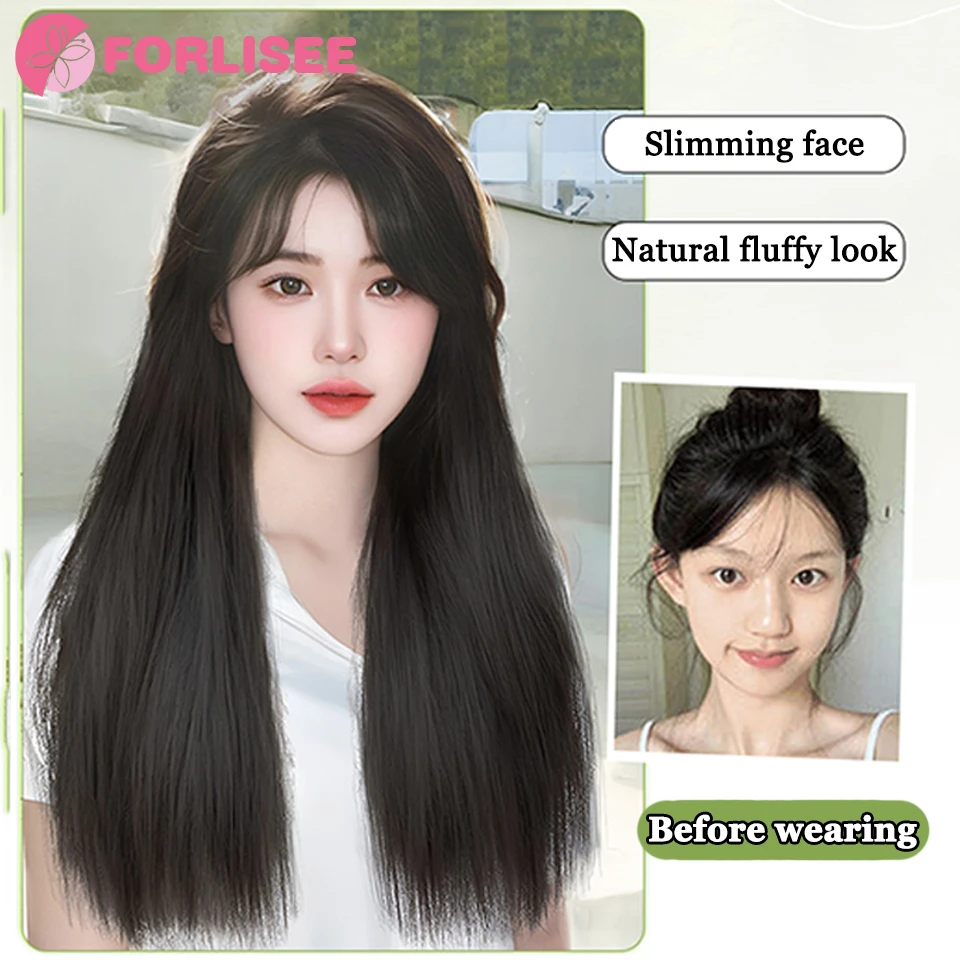 LM 73cm Korean Ins Style Long Wig for Women Big Wave Curly Hair Nature High-quality Wigs with Hairnet Simulate Hair Atmosphe