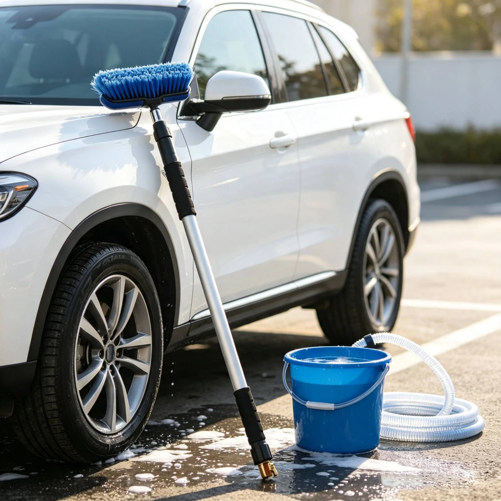 Telescoping Spray Wand Adjustable Cleaning Wand with Curved Nozzle Sprayer Attachment Easy to Use Sturdy for Homeowners