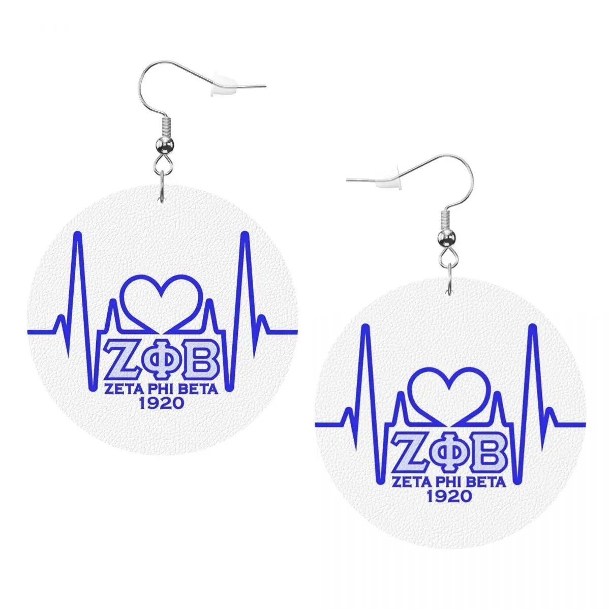 

Custom Drop Dangle Earrings Zeta Phi Beta ZOB Leather Teardrop Earrings PVC Leather for Gifts Dainty Jewelry