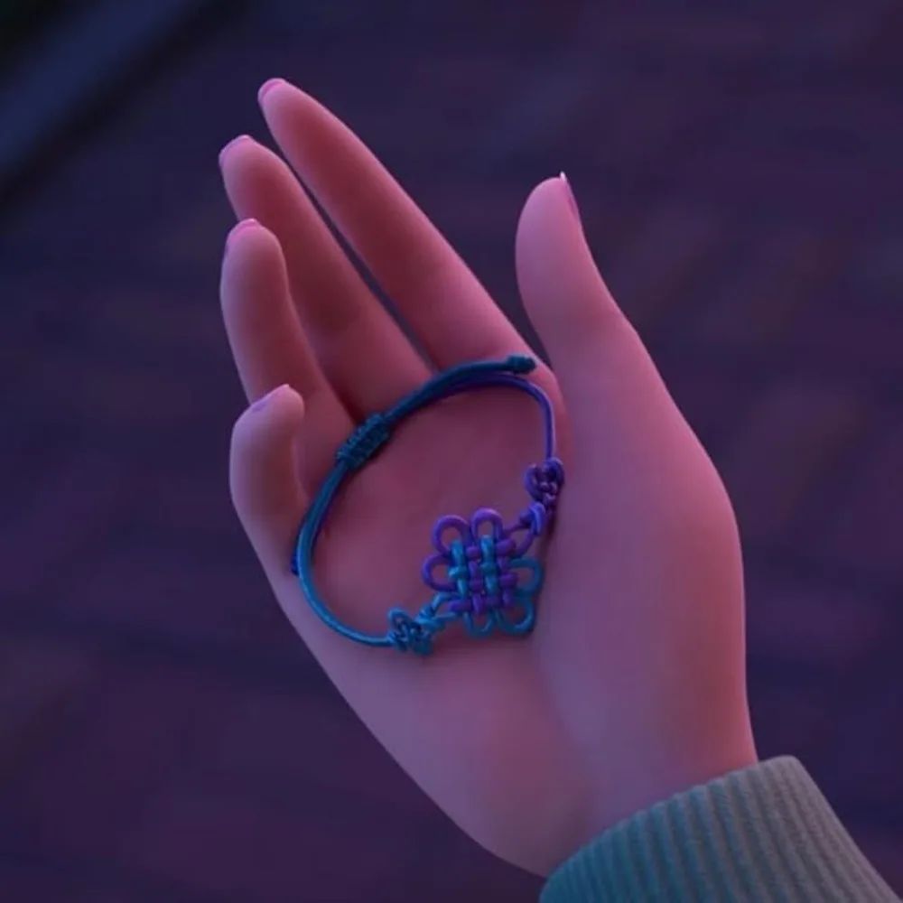 2 pçs anime k-pop rumi cosplay nó pulseiras tecido corda corrente pingente brinco feminino concerto demônio acessórios presentes para fãs