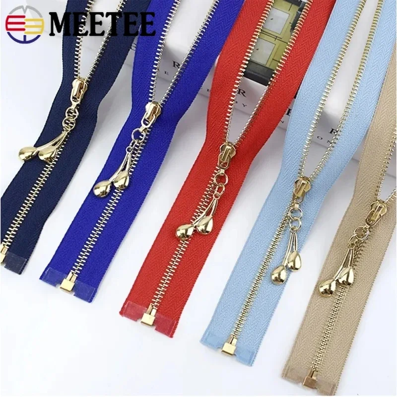 2/5Pcs 3# Metal Zippers 40-70cm Closed-End Zipper for Tent Down Jackets Garment Decorative Zip Repair Kit DIY Sewing Accessories