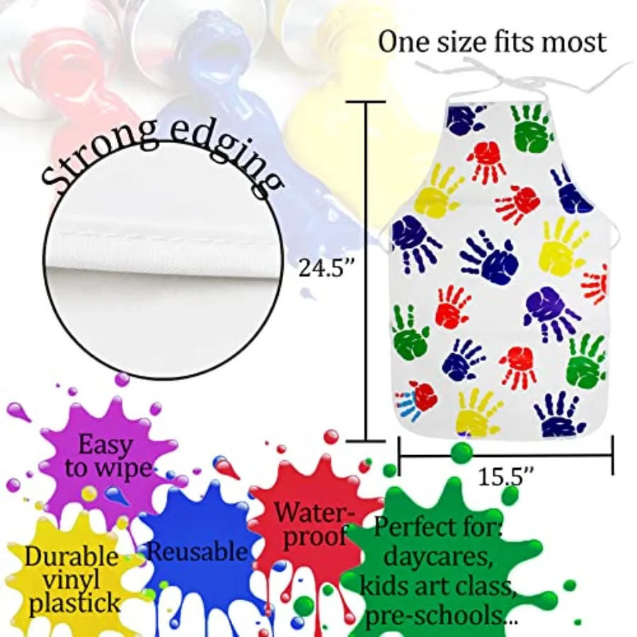 مآزر الرسم s مقاوم للماء الفنان ساحة الطلاء لسهولة مسح الفنان المئزر قابلة لإعادة الاستخدام الفن المئزر الفينيل المئزر للرعاية النهارية للفئة الفنية #2