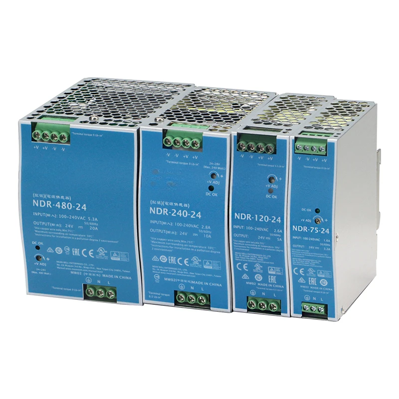 480W 240W 120W 24V 12V 48V Din Rail Industrial Adjustable AC DC SMPS Switching Mode Power Supply