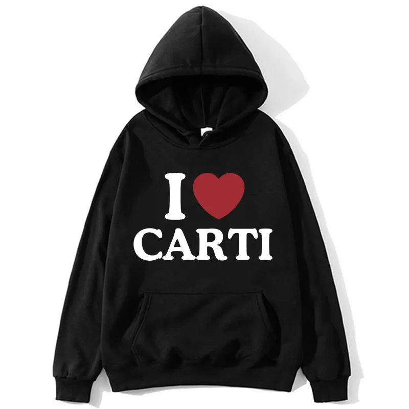 I Love Playboi Carti Hip Hop Hoodie Men Women Hip Hop Vintage Sweatshirts Oversized Casual Tracksuit Fans Gift Streetwear Unisex