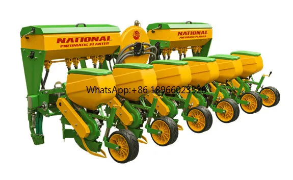 New Design Four (4) Row Corn Planter Multicrop Corn Seeder with Fertilizer Customised Green Red Set Key Adjustable Parts