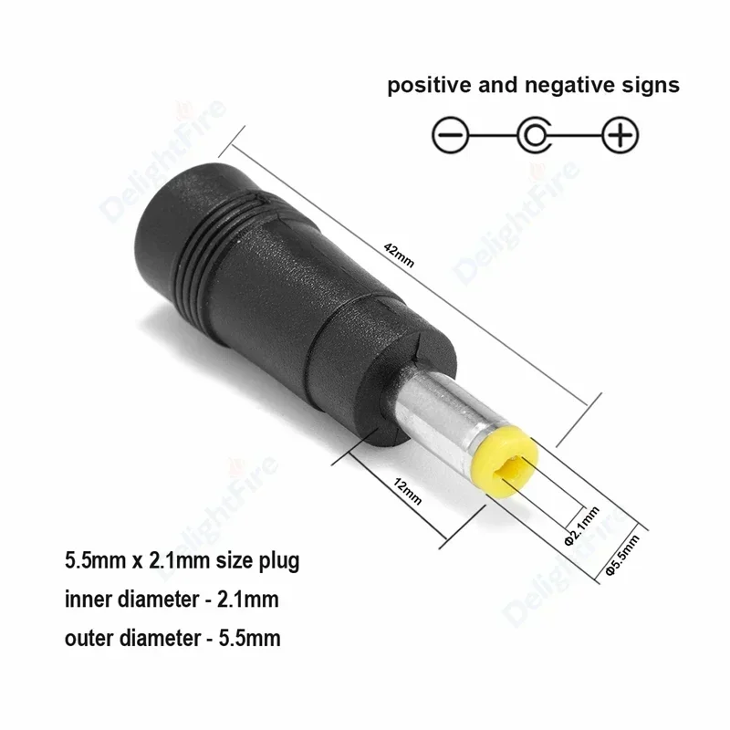 DC Power Adapter Connector 5.5*2.5mm Female To 5.5*2.1mm Male DC Jack Plug Conversion Connector For laptop Household Appliances