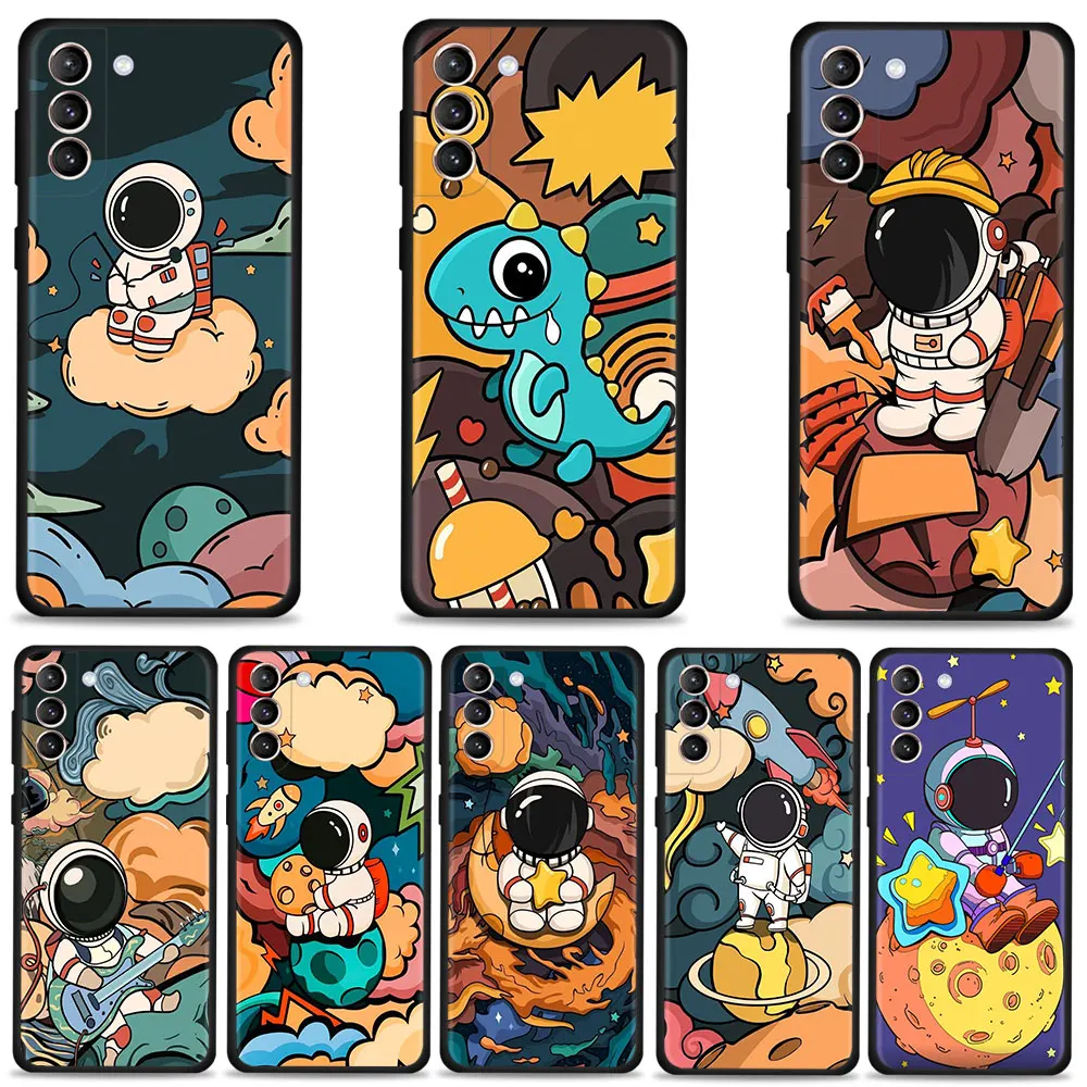 Чехол космический астронавт Astrostar для Samsung Galaxy S24 S22 S21 S20 FE S20Ultra S21Ultra S21 S20 Plus Note 20 Ultra 10plus