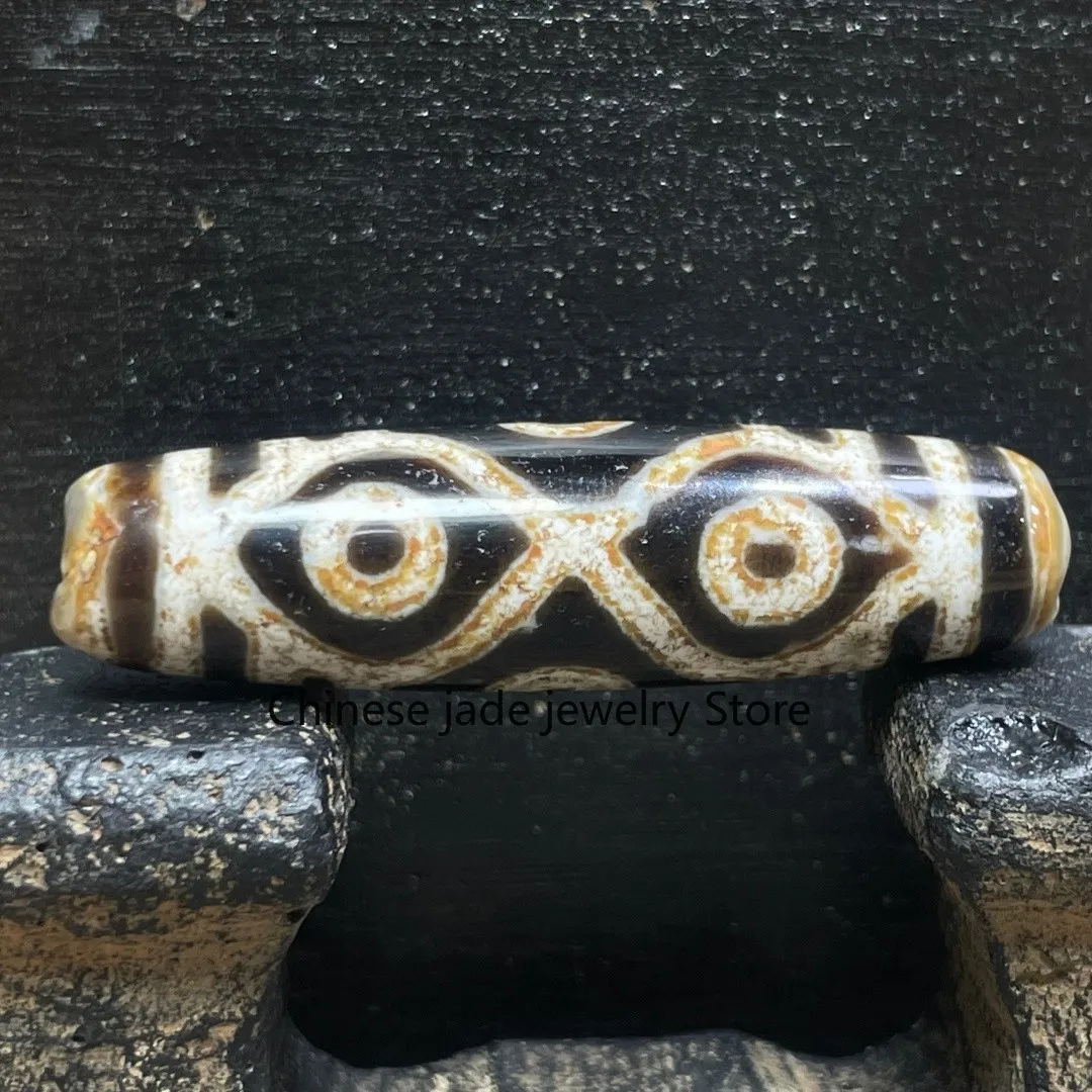 Tibetan Nepalese Himalayan Ancient agate Old Dzi Talisman 6 eye Beads Amulet 1