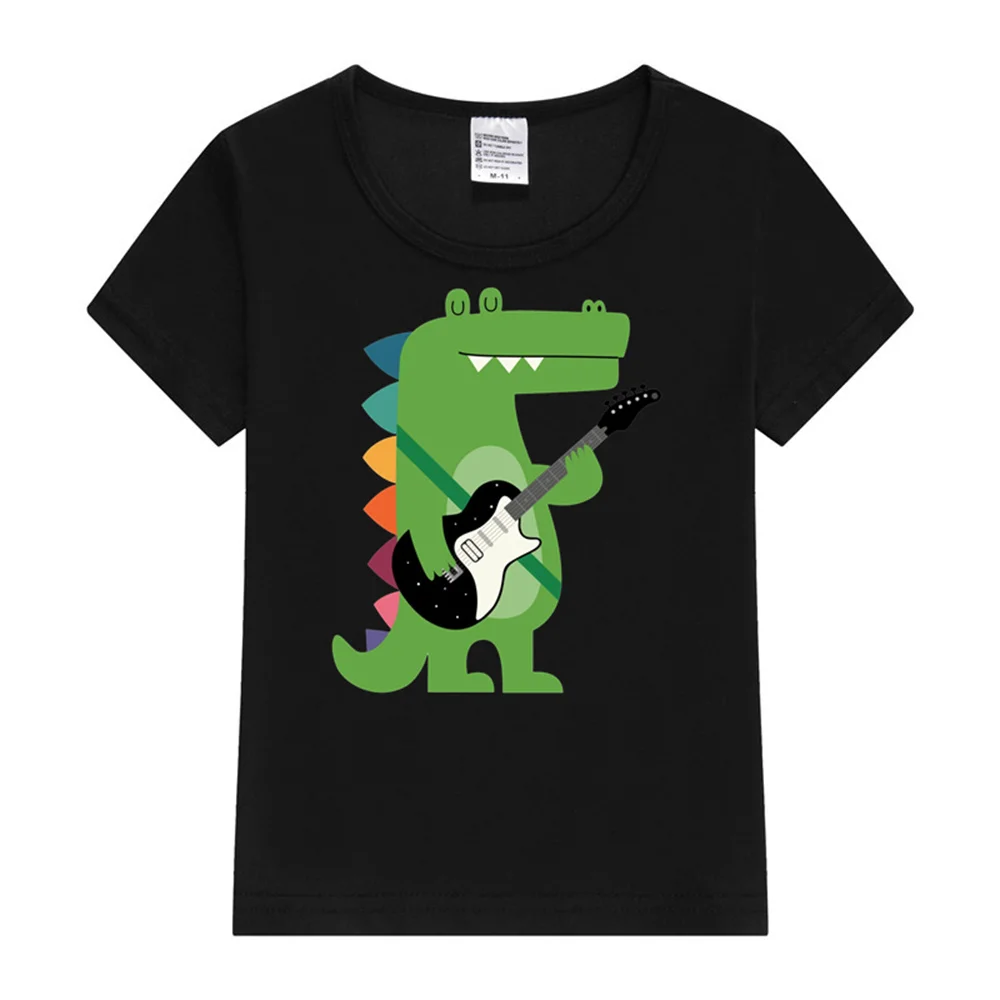 Croco Rock Baby T-Shirt Cute Dinosaur Cartoon Printed Tops Tee Short Sleeve Graphic Summer Fashion Clothing Unisex T-shirt