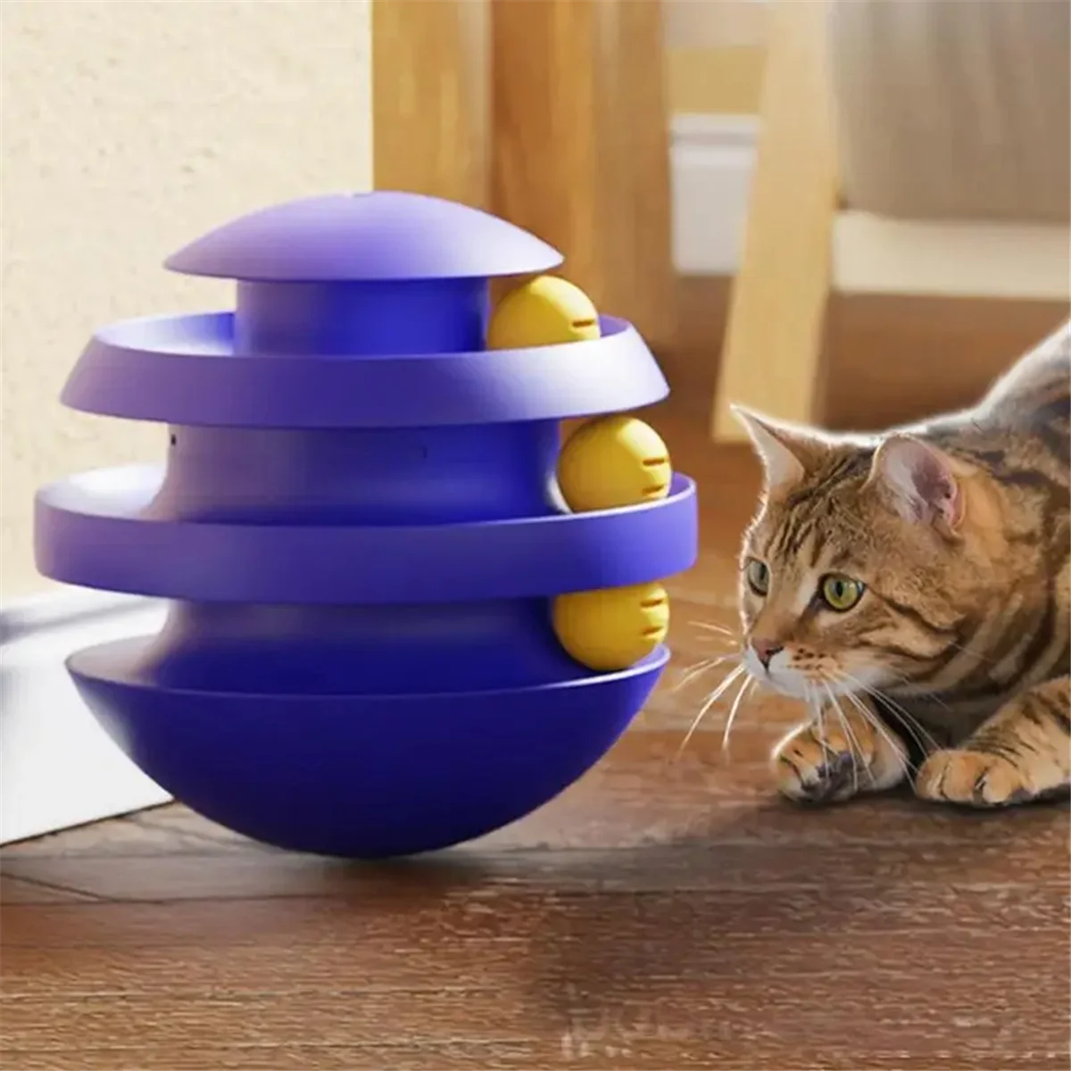 

3 Levels Pet Cat Dog Toy Three Levels Training Amusement Kitten Tracks Cat Intelligence Amusement Triple Disc Tumblers A