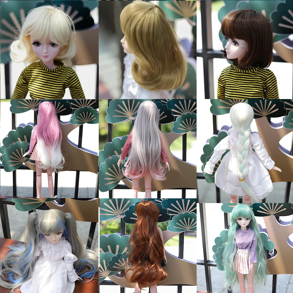 60cm  Bjd Wig 1/3 BJD Dolls Handmade Wigs Curly Hair DIY Joints Doll Toys Fashion Wig Fiber Dolls for Girls Barbie Accessories