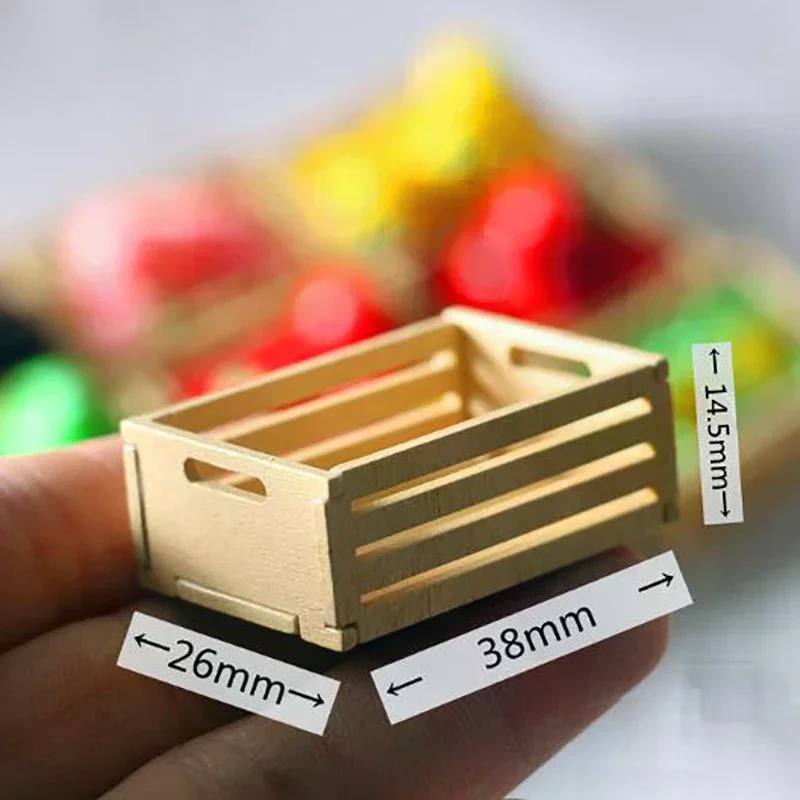 3pcs Dollhouse Miniature Mini wooden fruit frame For 1:12 Dollhouse