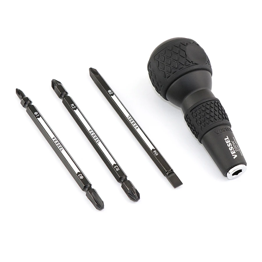 Imagem -04 - Vessel-ball Grip Screwdriver Conjunto com Bits de Substituição Slotted Phillips Pozidriv Chaves de Fenda Ferramenta Multifuncional 220w3