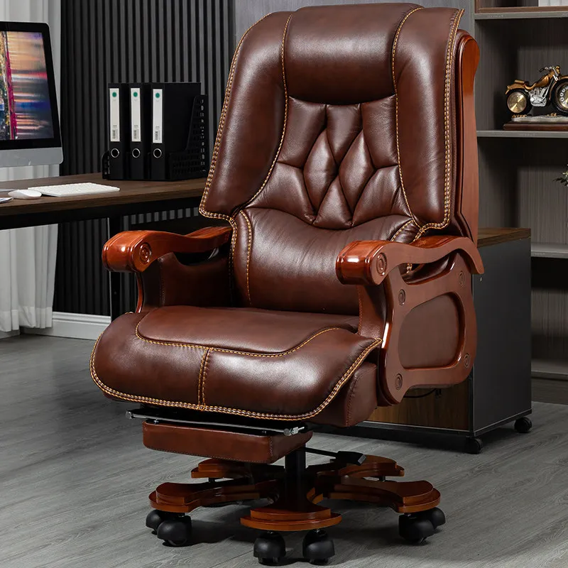 

Boss chair office home computer chair leather reclining business comfortable sedentary backrest to class chair seat