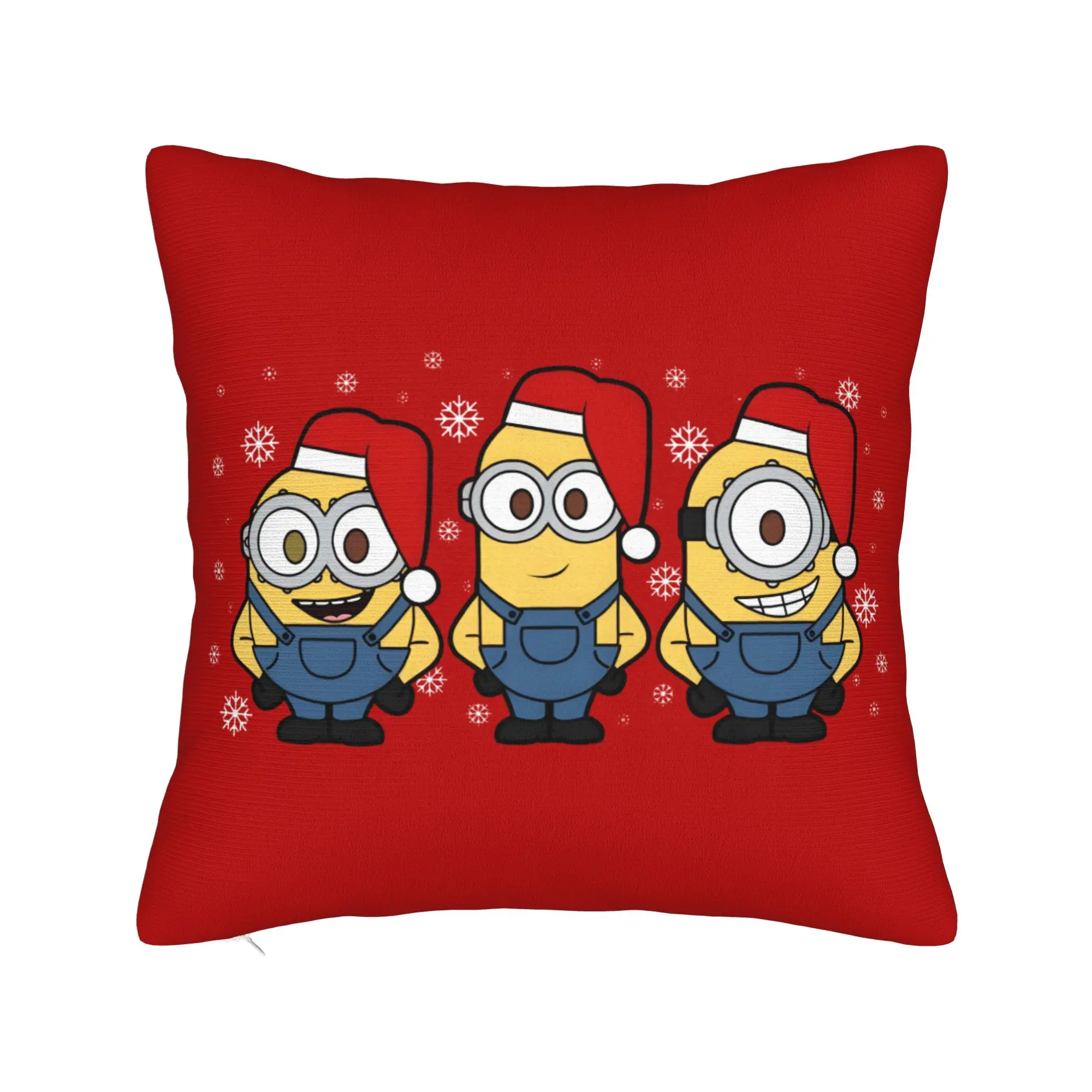 Cartoon M-Minions Christmas Pillowcase Printed Polyester Cushion Cover Decoration  Pillow Case Cover Home Zipper 45X45cm