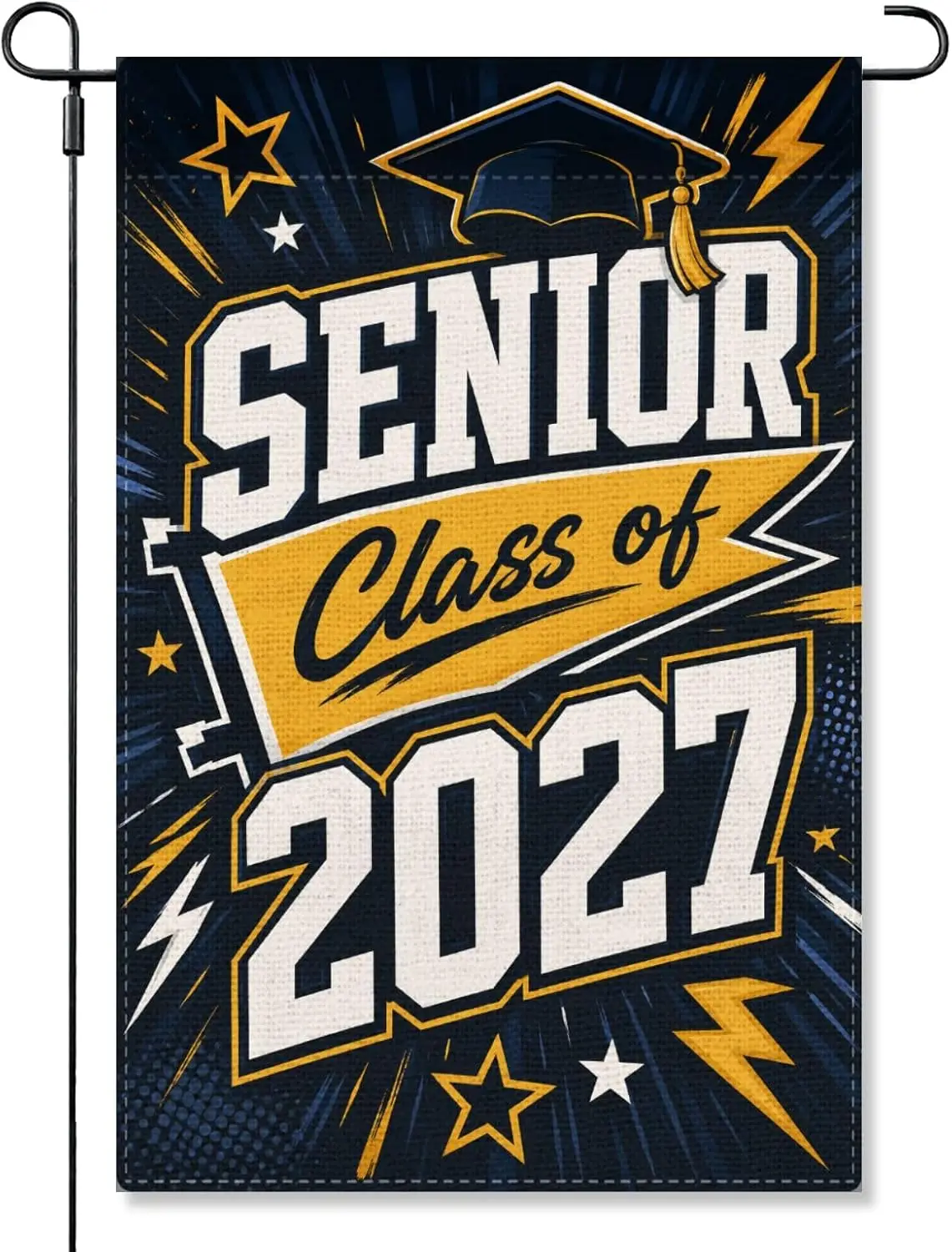 Senior Class of 2027 Linen Garden Flag, Back to School Yard Decor yyi