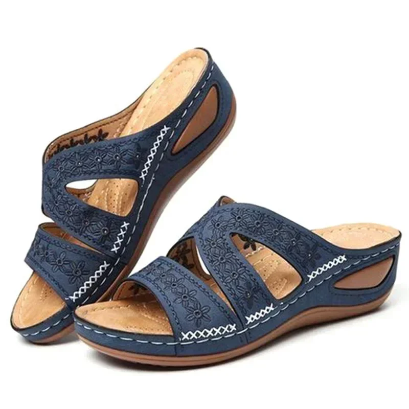 Sommer 2026 Damen-Sandalen mit offenen Zehen, Retro Rutschfeste Leder-Freizeitsandalen, Modische Vielseitige Damensandalen – Detail 28