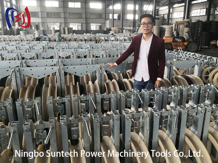 Aluminium Nylon Aerial Stringing Blocks Pilot Wire Customized OEM Construction Pulleys Transmission Line Belt Pulley