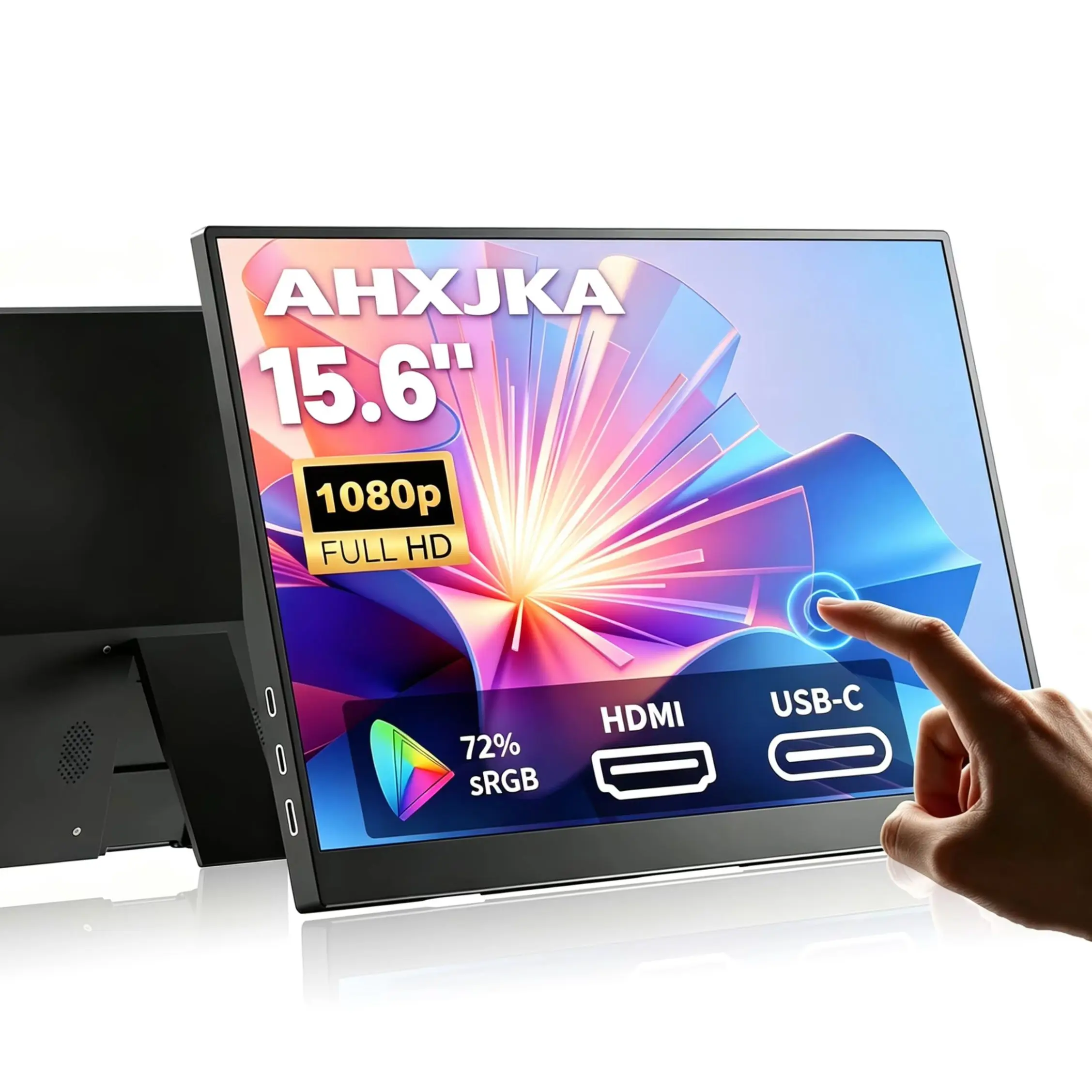 15.6 Inch Portable Touch Monitor 72%sRGB 1920*1080 FHD IPS With Type-C Mini HDMI Compatible For Phone Laptop PC Dack PS4/5 Mac