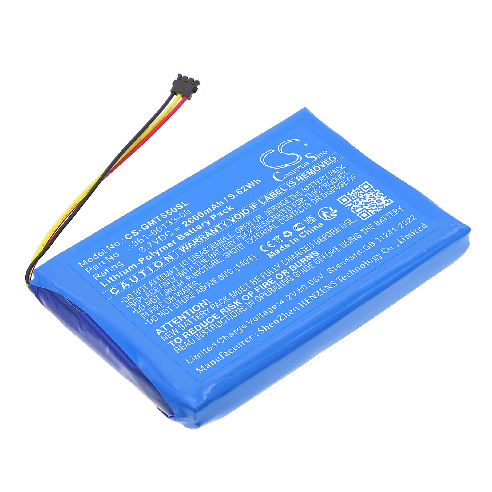 CameronSino GPS, Navigator Battery 2600mAh / 9.62Wh For Garmin:361-00133-00,Tread 5.5,Zumo XT,--3.70V--Li-Polymer