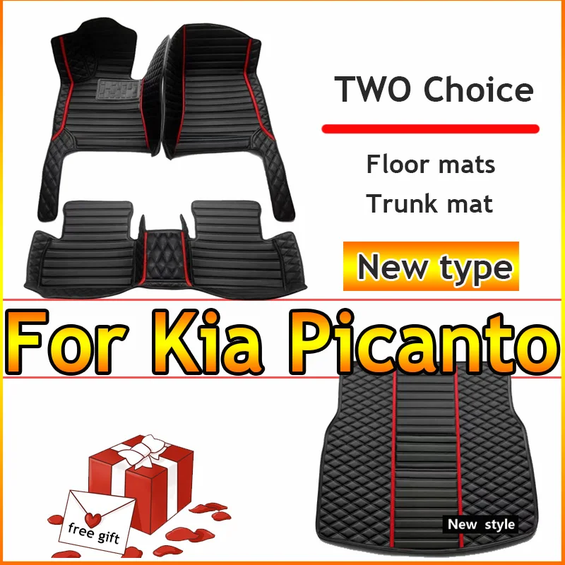 Car Mats Floor For Kia Picanto Morning Grand Eko Taxi JA 2017~2022 Waterproof Leather Mat Car Mats Tapis Voiture Car Accessories