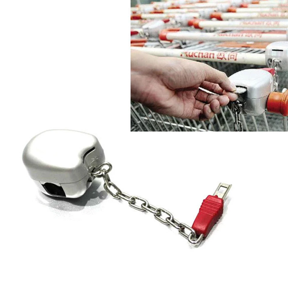 Supermarket Shopping Cart Coin Lock Fits 25mm Diameter Coins  Anti-Theft & Cart Loss Prevention Saves Management Cost