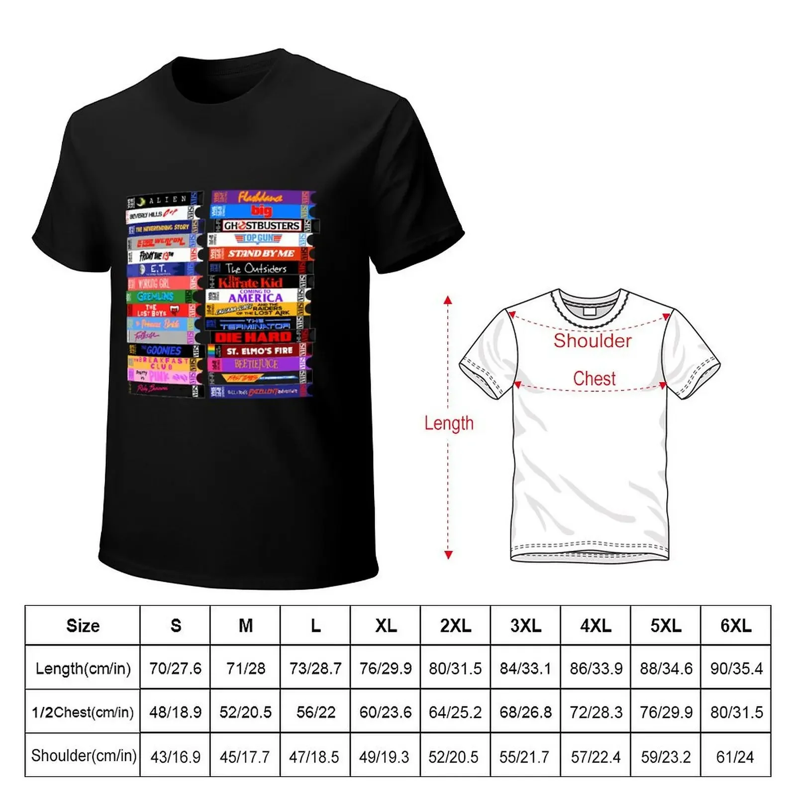 Retro 80S Movies VHS Stacks \\t T-shirt oversizeds anime clothes tshirts for men