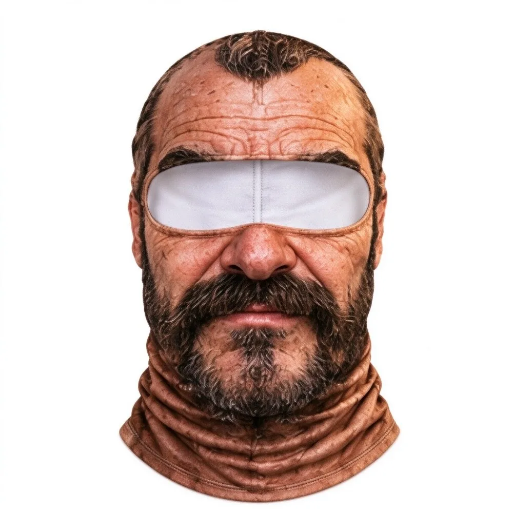 Realistic Print Realistic Face Dralon Warm Mask Full Face Coverage 3D Printed Design Full Face Neck Gaiter Reusable Fabric