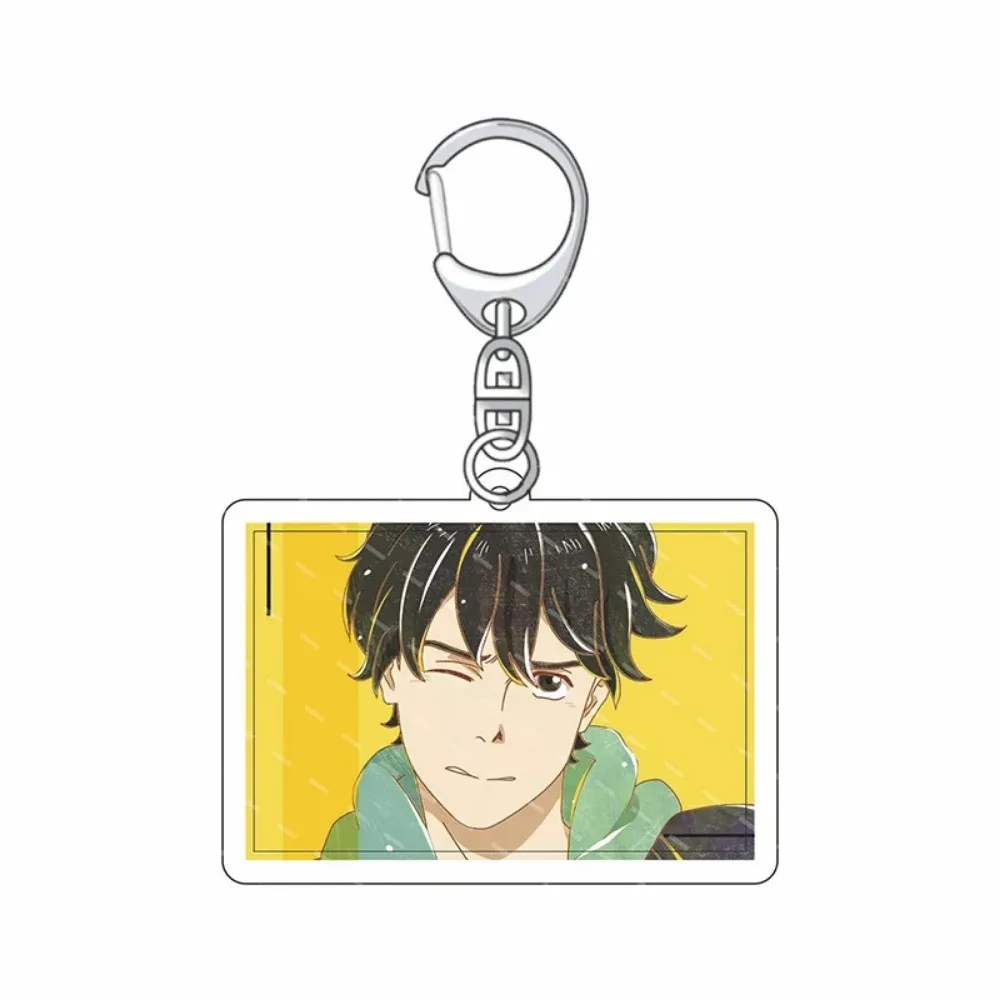 Anime Keychain Ash Lynx Okumura Eiji Cosplay Cartoon Figure Double Sided Acrylic Key Chain Bag Pendant Keyring Gift