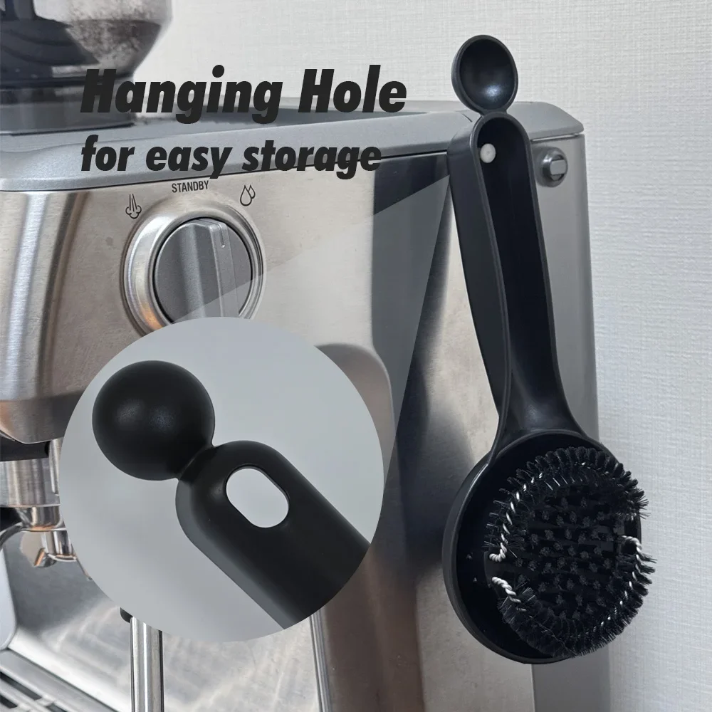 Espresso Machine Cleaning Brush Botton Splash-Proof Funel Tray Coffee Cleaning Brush Espresso Group Brewing Head Cleaning Brush