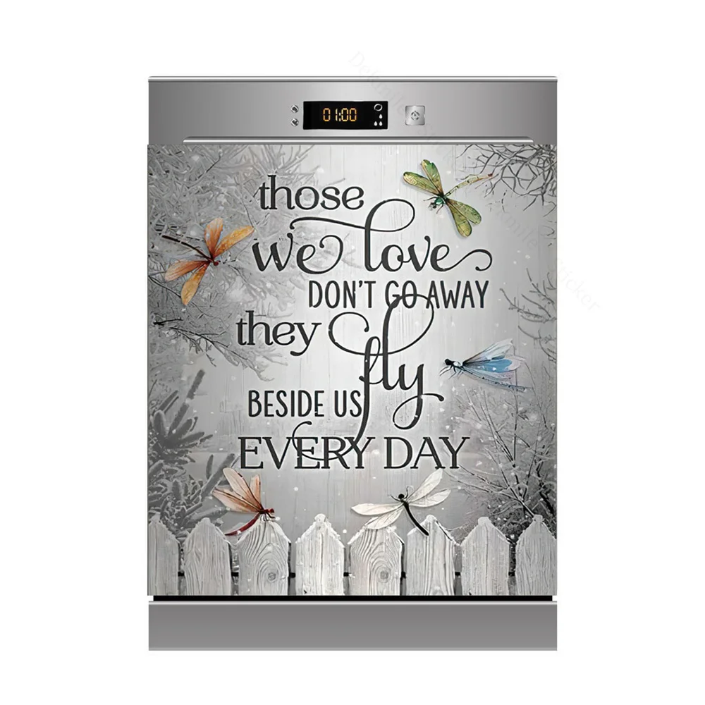 Funny Animal Cow Adhesive Dishwasher Stickers Decorative Letters Wall Sticker Cover Kitchen Decor Accessories Gift Full Piece