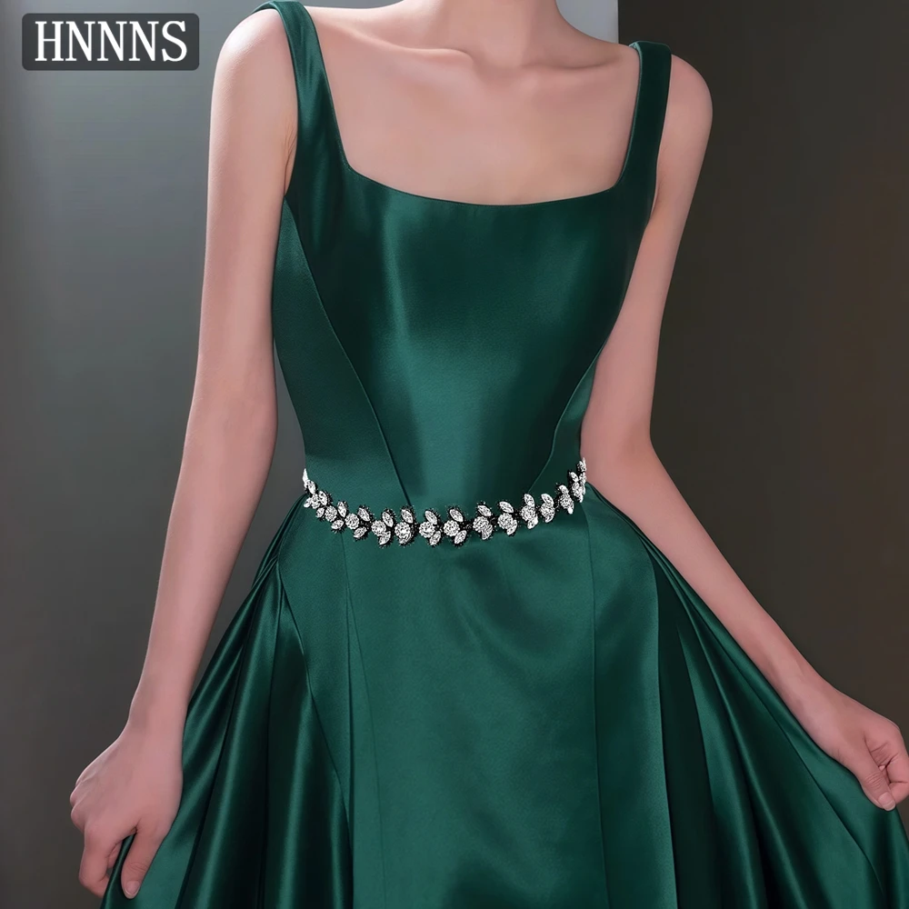 

HNNNS Black Handmade Belts Sparkling Rhinestone Waist Decoration Women's Formal Sashes Slim Fit Elegant Dress Accessories SA375