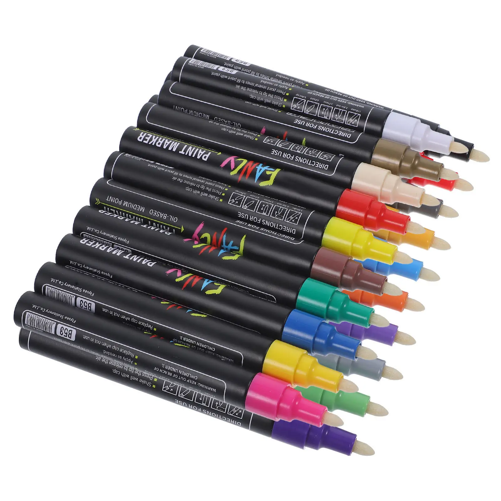 

20Pcs Art Paint Markers Oil Based Quick Drying Paint Pens for Canvas Wood Metal Plastic Tire Repair Drawing Coloring