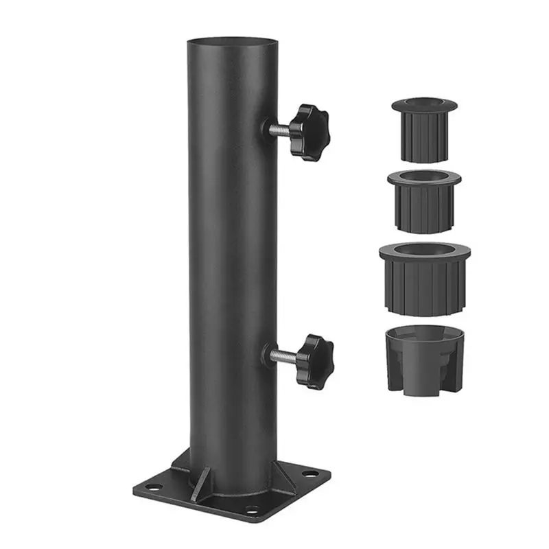 ABGE-Patio Umbrella Base Stand Diameter Umbrella Stand Tube Bracket Deck Mount Umbrella Holder For Outside Garden Backyard Durab