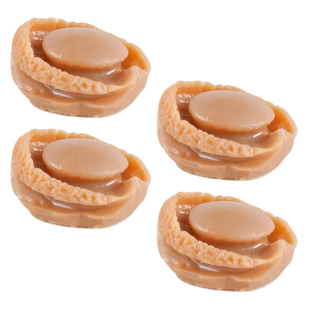 

4Pcs Mini Abalone Food Play Realistic Simulation Reusable Plastic Craft Decor for DIY Micro Landscape Dollhouse Kitchen