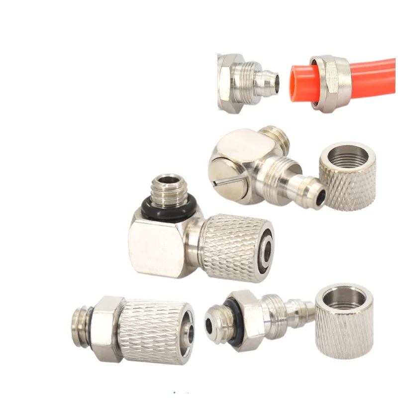 Mini M3/M5/M6 x /4/6mm Quick Twist Straight Coupler Brass Pneumatic Pipe Fitting Connector Air Hose